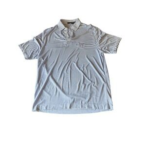 RLX Ralph Lauren Striped Polo Shirt M Blue & White Las Campanas Santa Fe